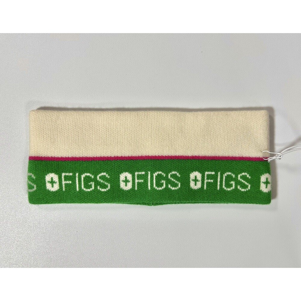 Figs Wool Color Block White Green Pink Headband Unisex NWT - Picture 1 of 9